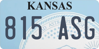 KS license plate 815ASG