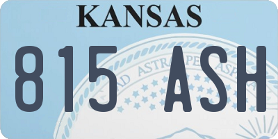 KS license plate 815ASH