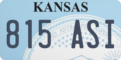 KS license plate 815ASI
