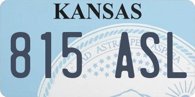 KS license plate 815ASL
