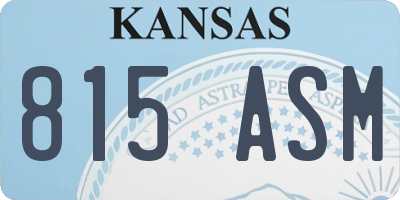 KS license plate 815ASM