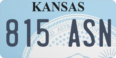 KS license plate 815ASN