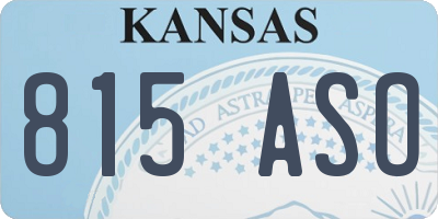 KS license plate 815ASO