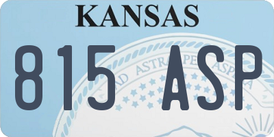 KS license plate 815ASP