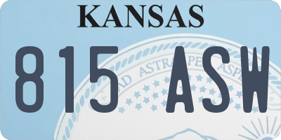 KS license plate 815ASW