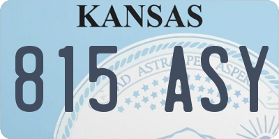 KS license plate 815ASY