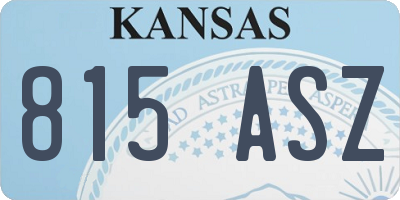 KS license plate 815ASZ