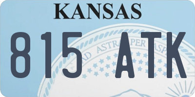 KS license plate 815ATK