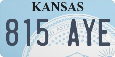 KS license plate 815AYE