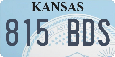 KS license plate 815BDS