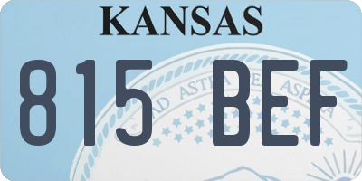 KS license plate 815BEF