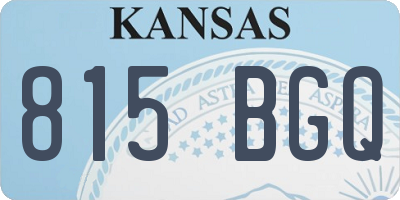 KS license plate 815BGQ