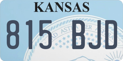 KS license plate 815BJD
