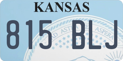 KS license plate 815BLJ