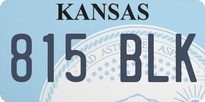 KS license plate 815BLK