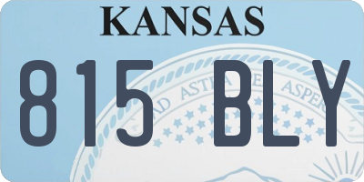 KS license plate 815BLY