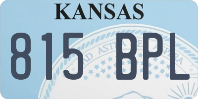 KS license plate 815BPL
