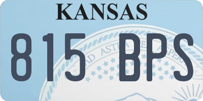 KS license plate 815BPS