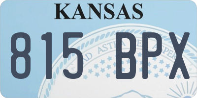 KS license plate 815BPX