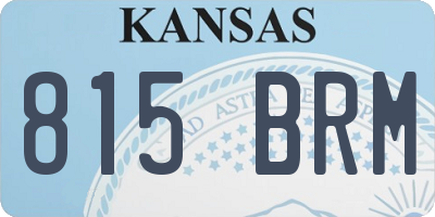 KS license plate 815BRM