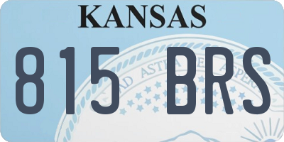 KS license plate 815BRS