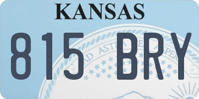 KS license plate 815BRY