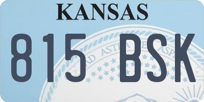 KS license plate 815BSK