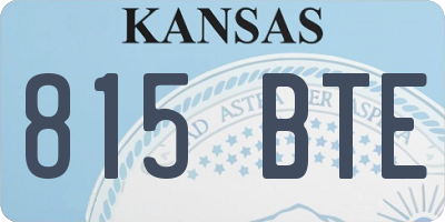 KS license plate 815BTE