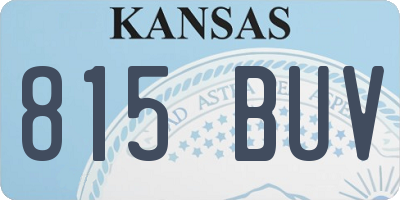 KS license plate 815BUV