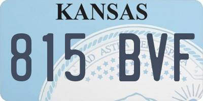 KS license plate 815BVF
