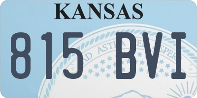 KS license plate 815BVI