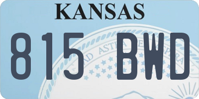 KS license plate 815BWD
