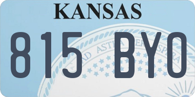 KS license plate 815BYO