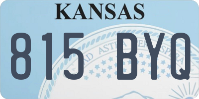 KS license plate 815BYQ