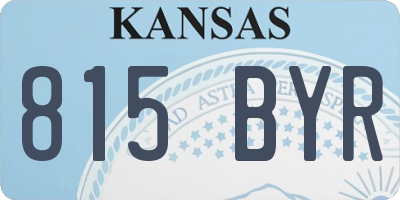KS license plate 815BYR