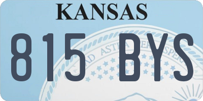 KS license plate 815BYS