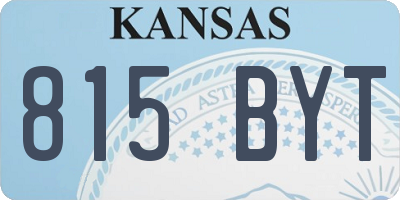 KS license plate 815BYT