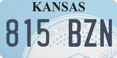 KS license plate 815BZN