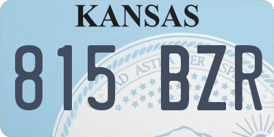 KS license plate 815BZR