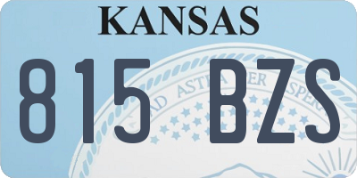 KS license plate 815BZS