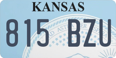 KS license plate 815BZU