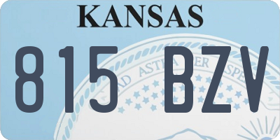 KS license plate 815BZV
