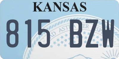 KS license plate 815BZW