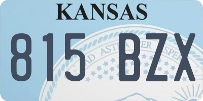 KS license plate 815BZX
