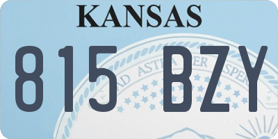 KS license plate 815BZY