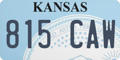 KS license plate 815CAW