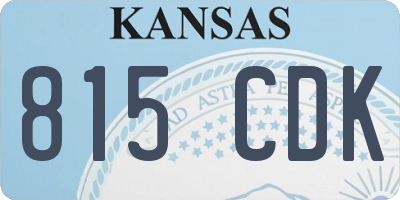 KS license plate 815CDK