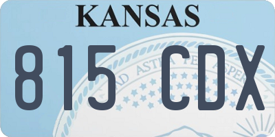 KS license plate 815CDX