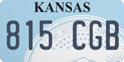KS license plate 815CGB