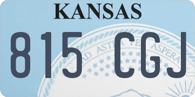 KS license plate 815CGJ
